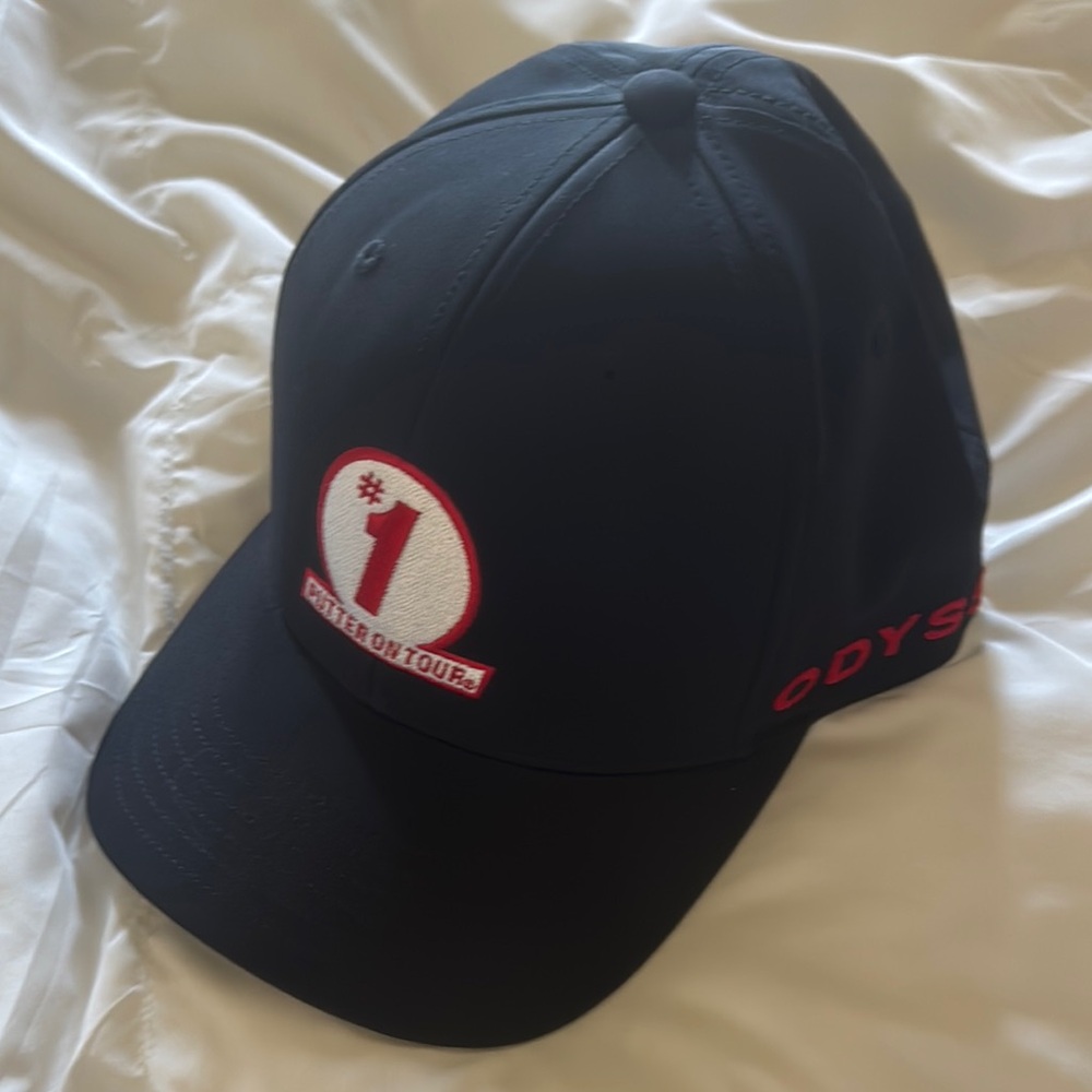 Black and Red Baseball Hat with Logo Patch